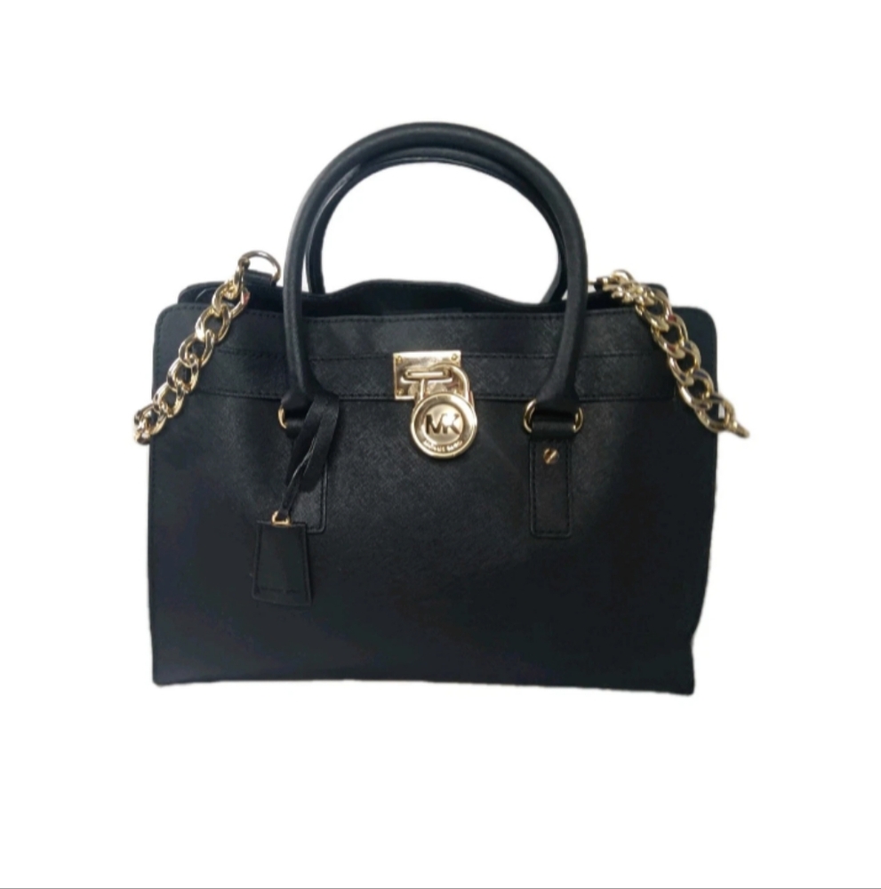 Michael Kors black Saffiano Leather Hamilton East West Studio Handbag Tote - Picture 5 of 12